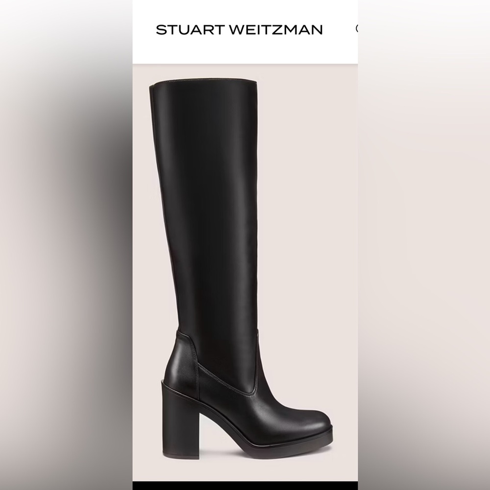 NEW NEVER WORN STUART WEITZMAN BLACK LEATHER BETHENNY BOOT